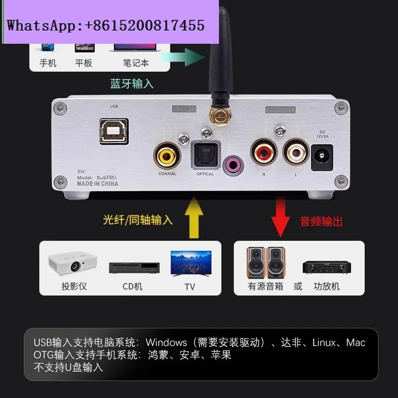 WEI VEANG-SU9PRO Touristors Core ES9038, Bluetooth 5.4, Décodeur USB, HIFI, Fièvre, Radiateur, Casque, DSDorg