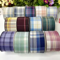 25 Yards 60mm Grid Plaid Ribbon DIY Handmade Materials Headdress Hair Bows Clothing Materials For Home Decoration Crafts lattice