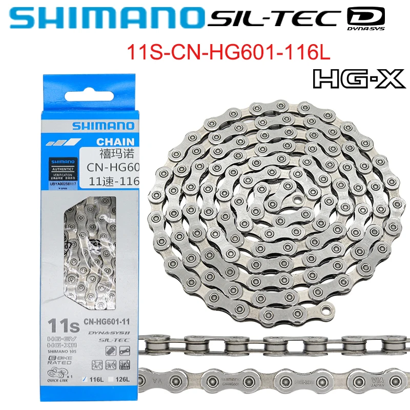 SHIMANO SIL-TEC CN-HG601 MTB Bike Chain 11 Speed DYNA-SYS11S 116L Link For DEORE XT M8000 M7000 HG701 HG601 Bicycle Parts