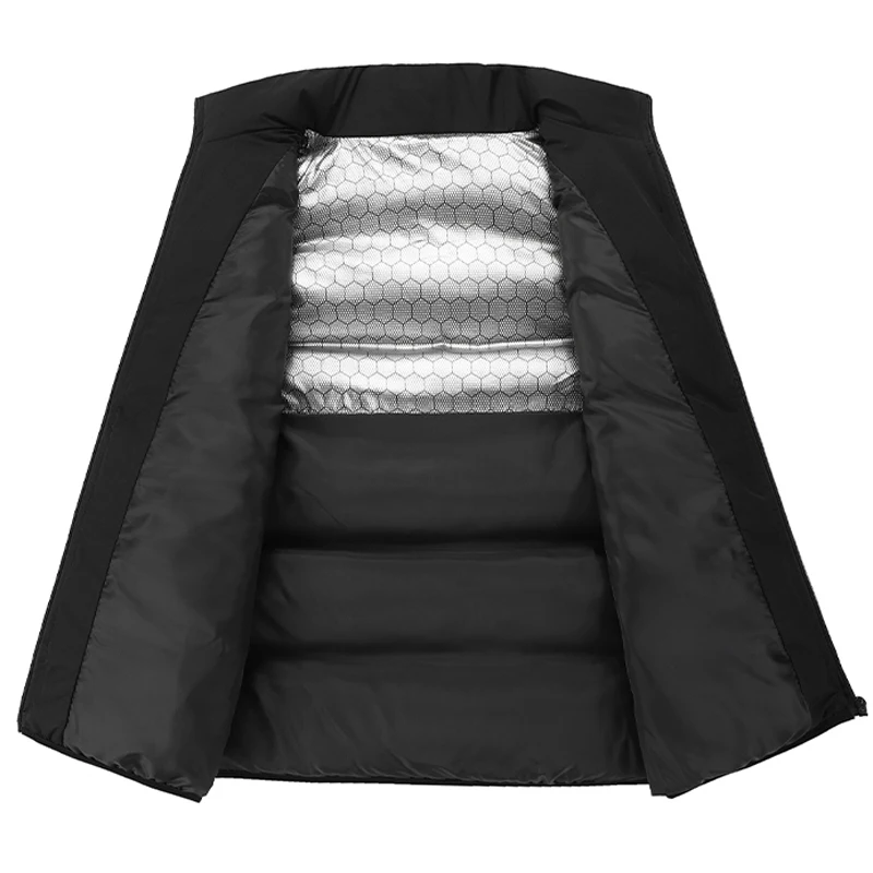 UETEEY Graphene Self-Heating Men's Winter Vest Thermal Auto Warm Up Thick Puffy Sleeveless Jacket Outdoor Sports Skiing Hiking