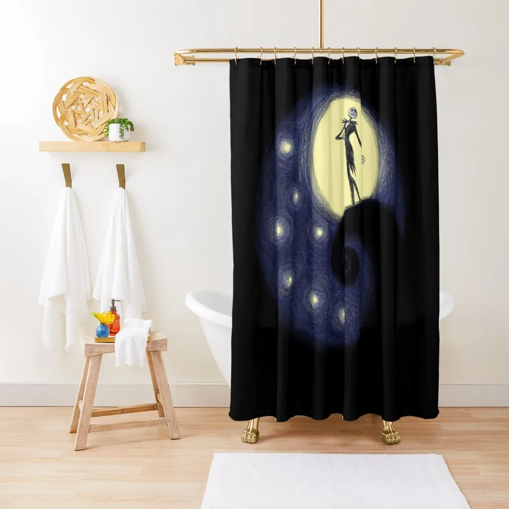 

Starry Nightmare Shower Curtain Cover Bathroom Fabric Shower Set Anime Bathroom Curtain