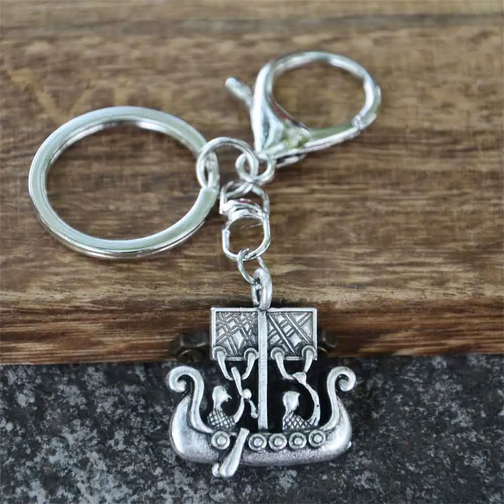 

Nostalgia Norse Viking Warrior Boat Keychain Nordic Ship Scandinavian Keyring Jewelry
