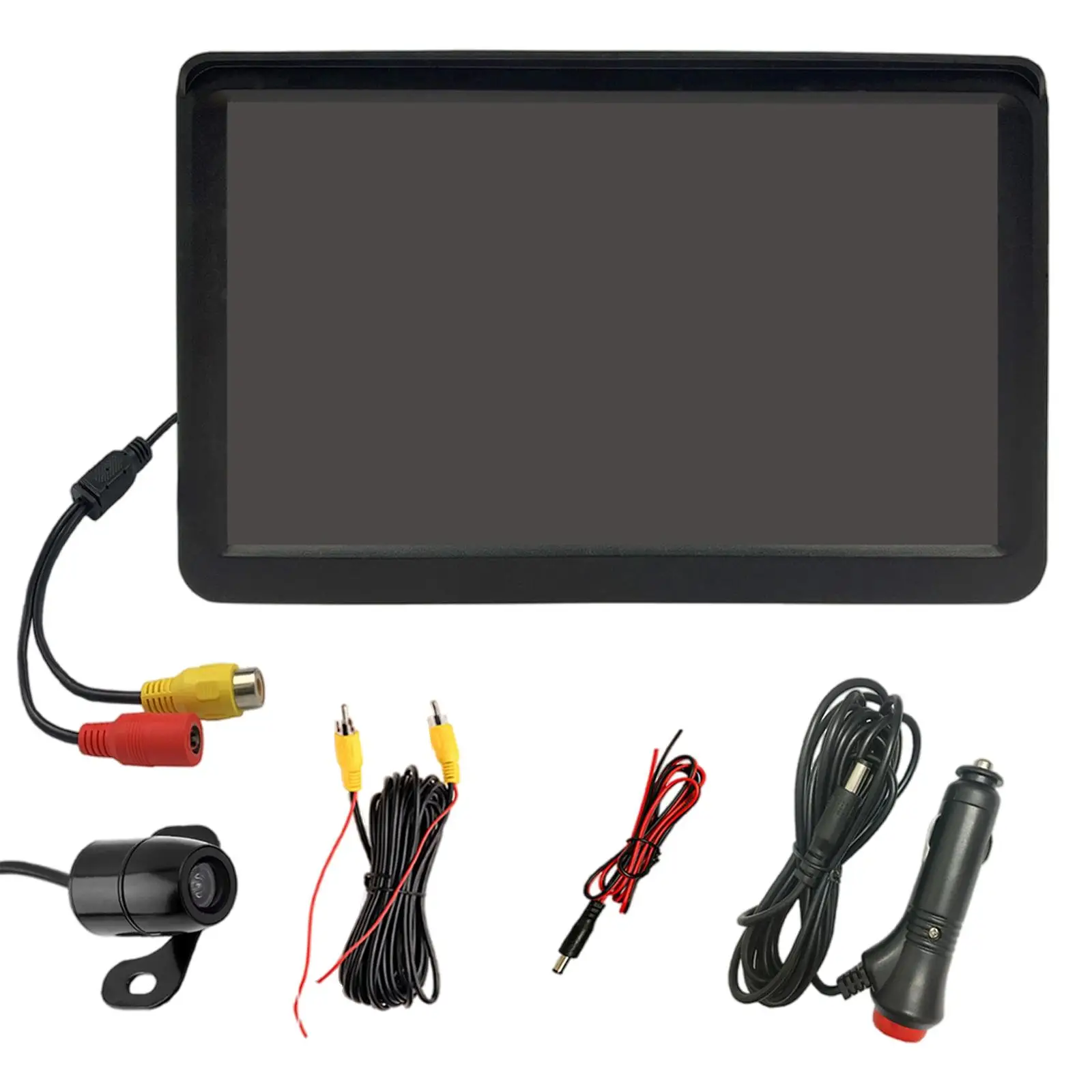 Car Monitor LCD 7 in 170° Wide Angle Waterproof 12V Lens Reverse for Parking Vehicles Truck Easy Installation