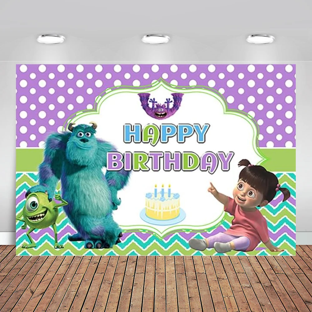 Monster Inc Backdrop for Birthday Party  Boo Baby Shower Banner for Birthday Party Decoration Monster Inc Theme Photo Background