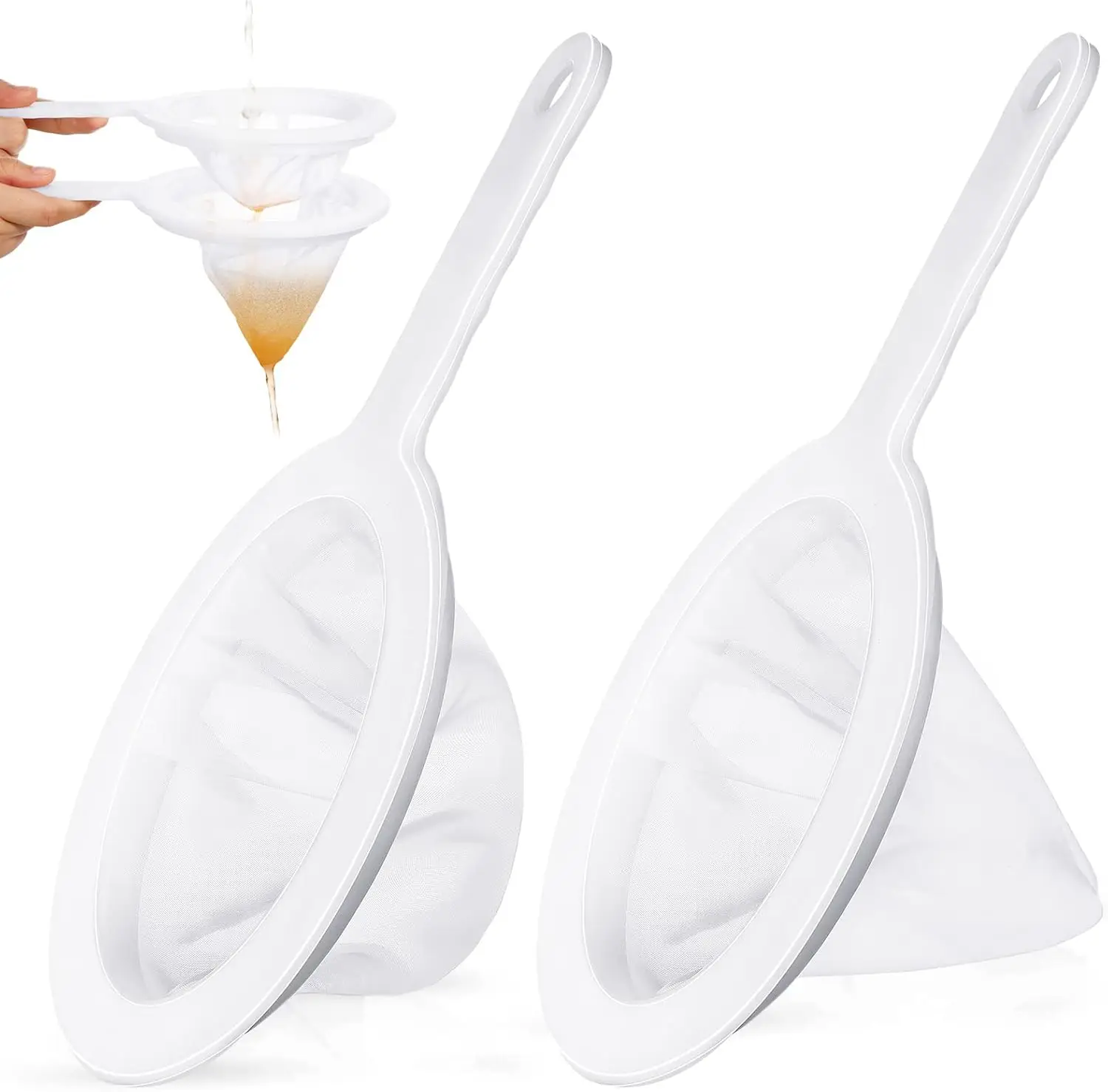 Nylon Ultrafine Strainer 100/200/400 Mesh Reusable Filter Spoon Sieve Food Filter Kitchen Colander Easy Clean Gadget Set