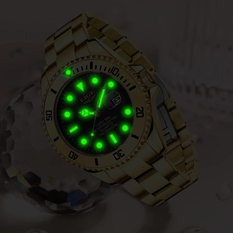 Relogio Feminino 2023 LIGE New Women Watches Top Brand Luxury Gold Women's Bracelet Diver Watch Ladies Dress Quartz WristWatch