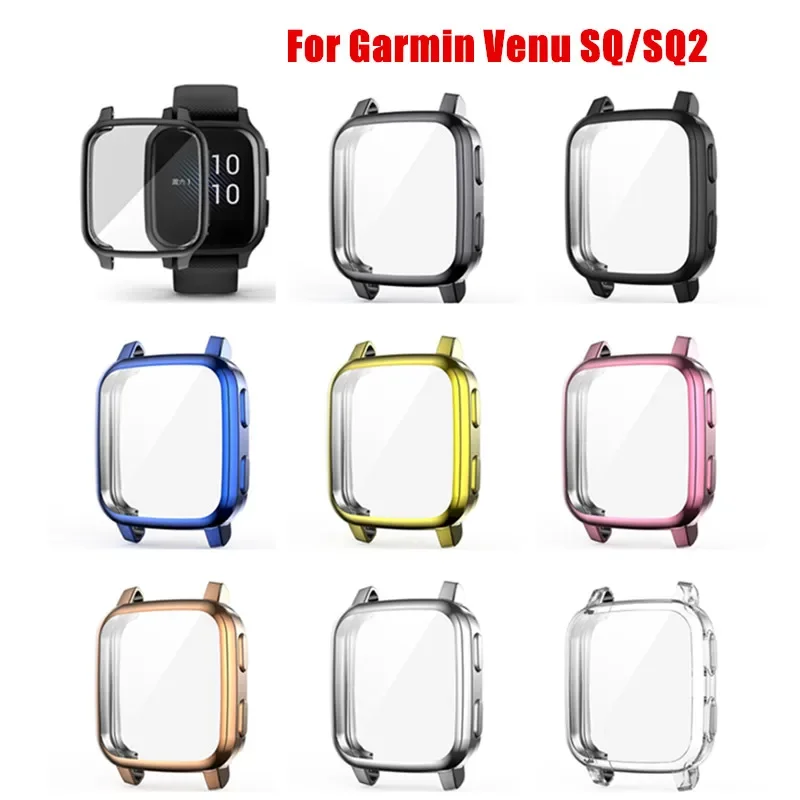 Custodia protettiva per Garmin Venu SQ2 Smart Watch placcatura TPU Soft Cover Full Screen Protector Shell per Garmin Venu Sq 2