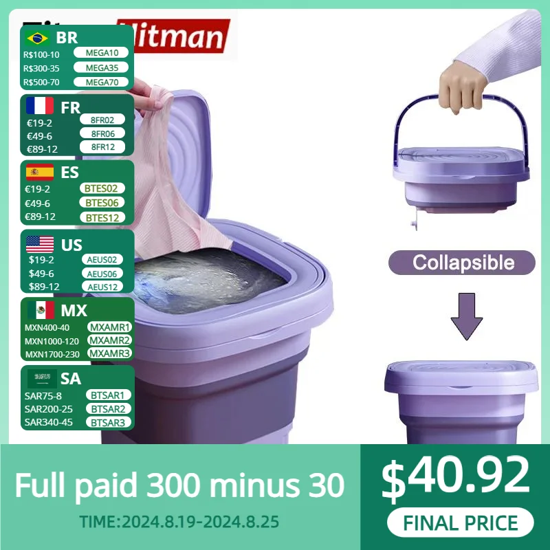 8L Kleine Falten Waschmaschine Kann Dehydrierte Tragbare Unterwäsche Unterwäsche und Socken Waschmaschine UV Sterilisator