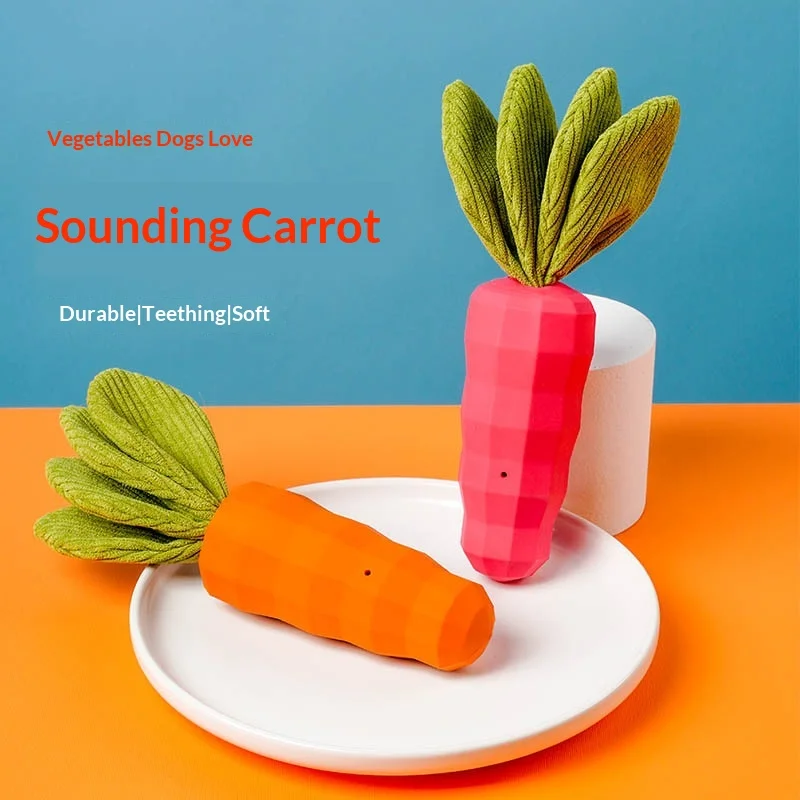 

Durable Squeaky Carrot Dog Toy for Puppy, Boredom Buster Chew Toy for Small Dogs, Teething & Interactive Toy for Corgi Teddy