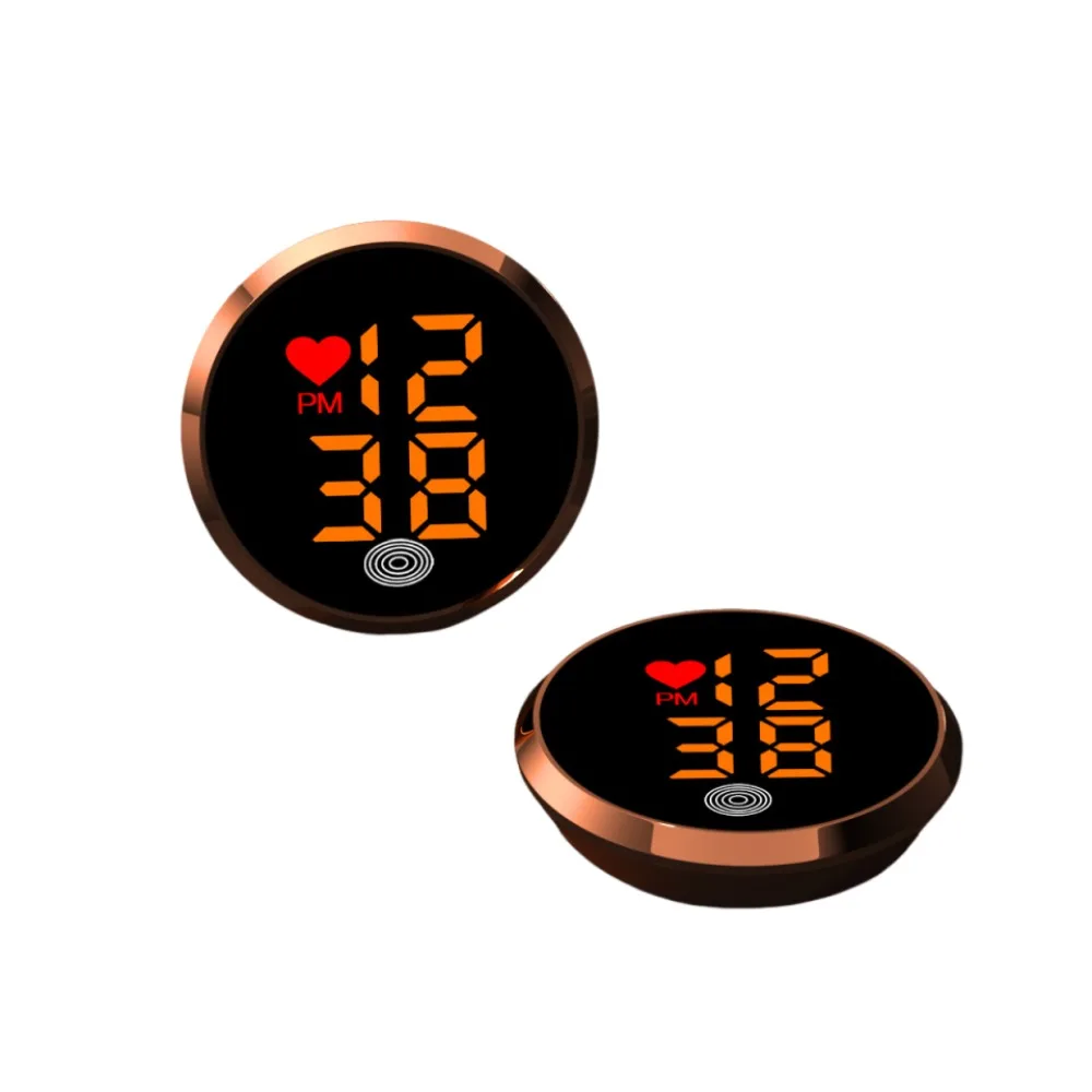 Touch-Activated Car Dashboard Clock LED Time Display Alloy Digital Clock Simple Mini Luminous Car Clock for Car Boat Bike Truck