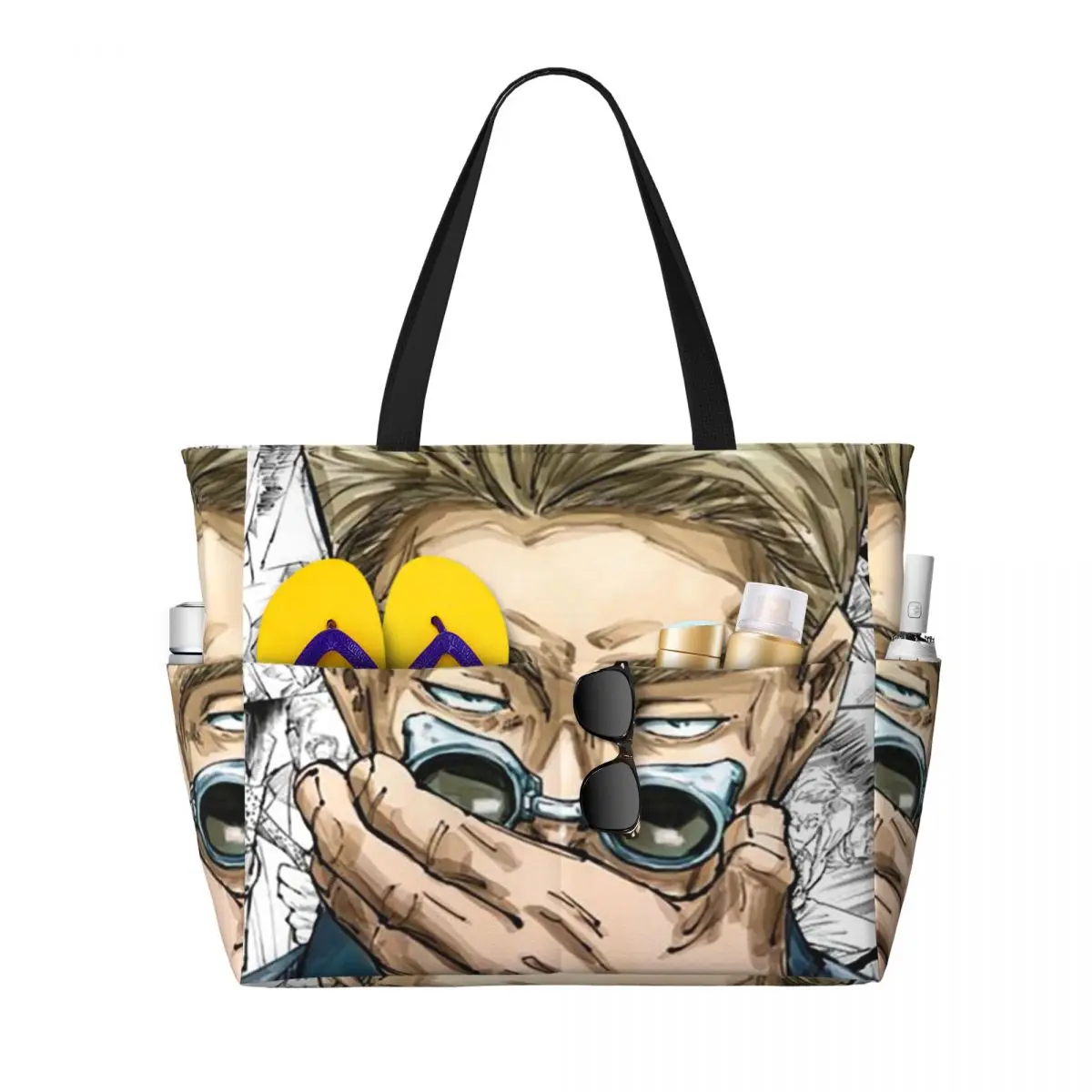 bolsa-de-praia-nanami-kento-anime-gojo-satoru-jjk-bolsa-grande-para-esportes-yoga-viagem-e-fitness-para-mulheres