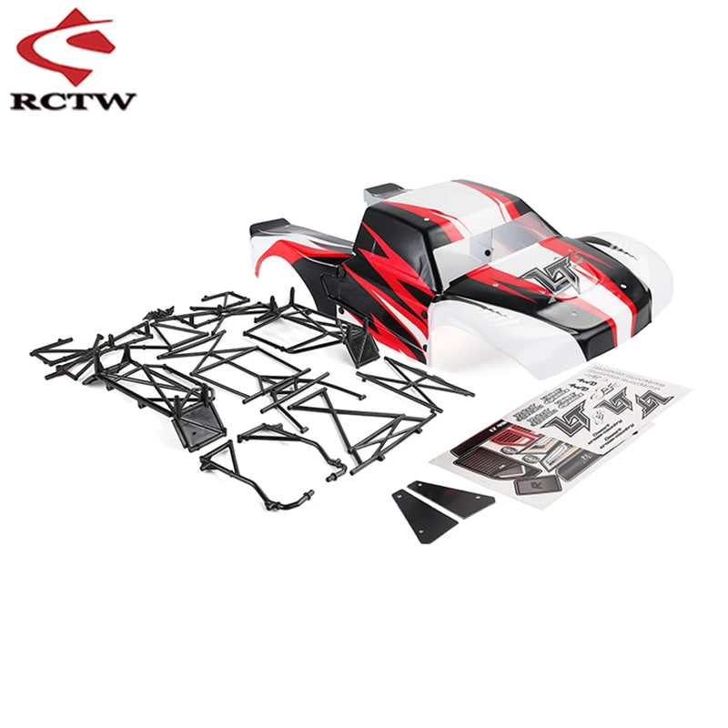 New Transparent Body or Color Car Shell Roll Cage and Sticker Kit for 1/5 Rc Car Losi 5ive T Rofun Rovan LT KM X2 Rc Truck Parts