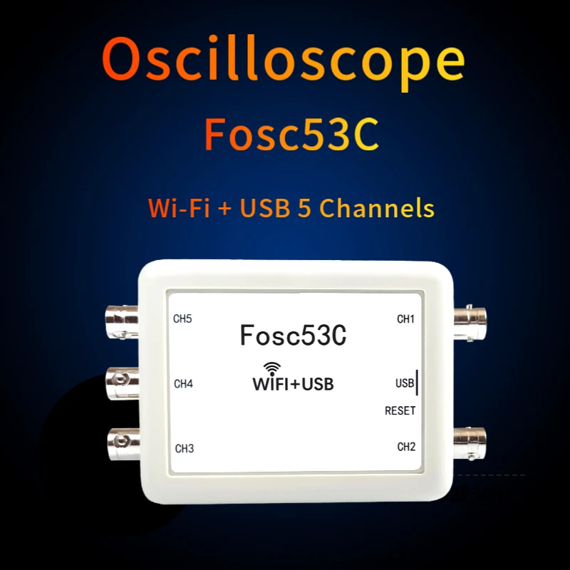 Fosc53C-osciloscopio de mano automotriz, 1M, Wifi, USB, entrada síncrona de 5 CANALES, reparación eléctrica de laboratorio