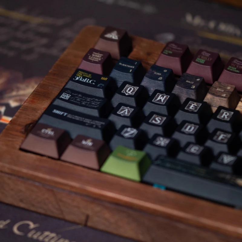 

Ollivanders Wand Shop Keycaps PBT Custom Cherry Profile Key Cap Black Set Point Keycap for Gaming Rainy75 Mechanical Keyboard