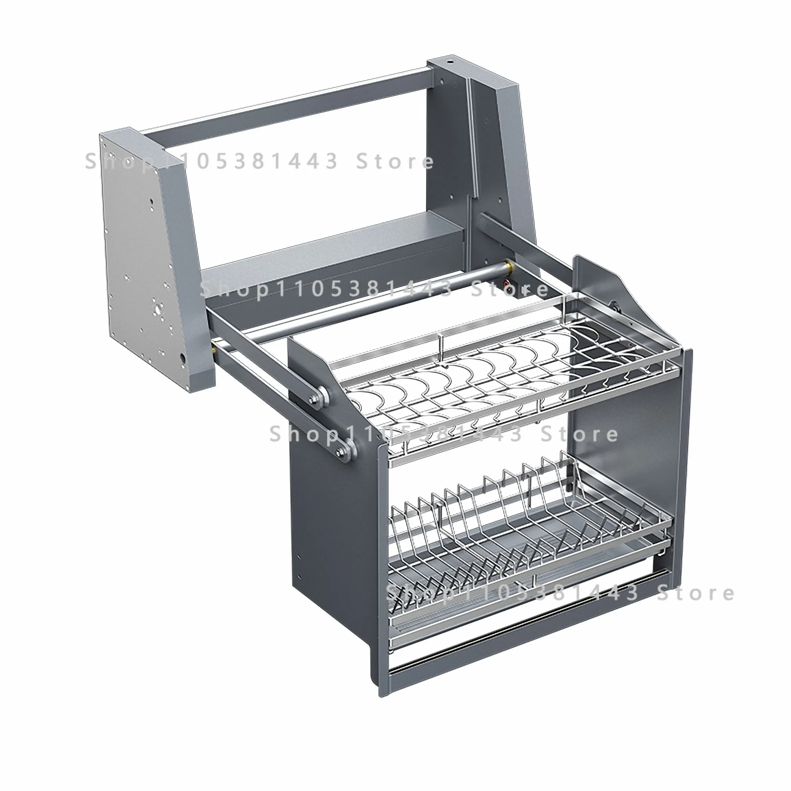 For Upper Kitchen Storage (TSWB) Smart Pull-Down Dish Rack – Touch Switch Operated, Electric Cabinet Organizer