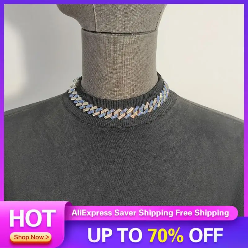 Miami Rhombus Stylish Fashionable Styl Cuban Chain Necklace Bracelet Gifts In-demand Rhinestone Paved Perfect Gift Luxurious Hot