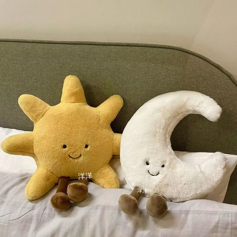 คุณภาพสูง Smile Face Moon สีเหลือง Sun Plushie เบาะตกแต่งหมอน Bay Windows Tatam Mat เบาะเด็กของเล่นตุ๊กตา