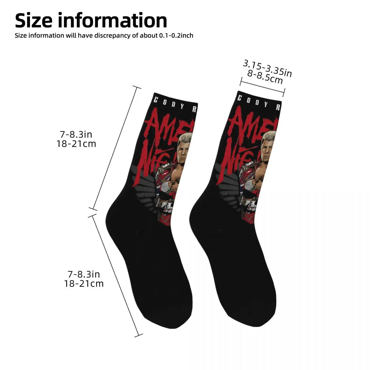 Chaussettes Cody Rhodes Skull pour hommes, Chaussettes souples, Haute qualité, Marchandise, Moyen, Cadeau merveilleux, Mode