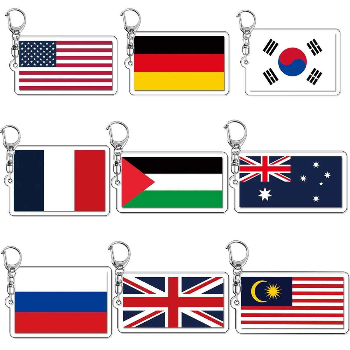 

Patriotic Decoration National Flag Keychain Acrylic Creative Small Gift Student Backpack Pendant Souvenir Hanging Decoration