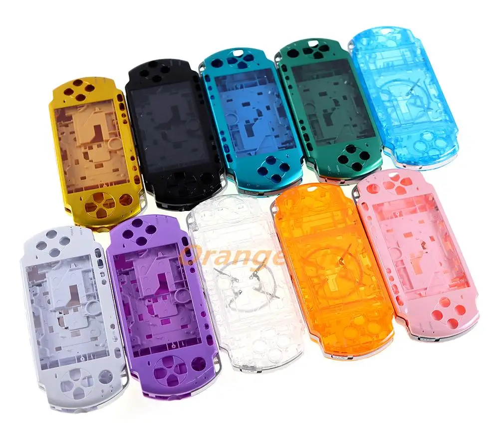 10Sets Colorful For PSP3000 PSP 3000 Transparent Shell Game Console replacement full housing cover case with buttons kit