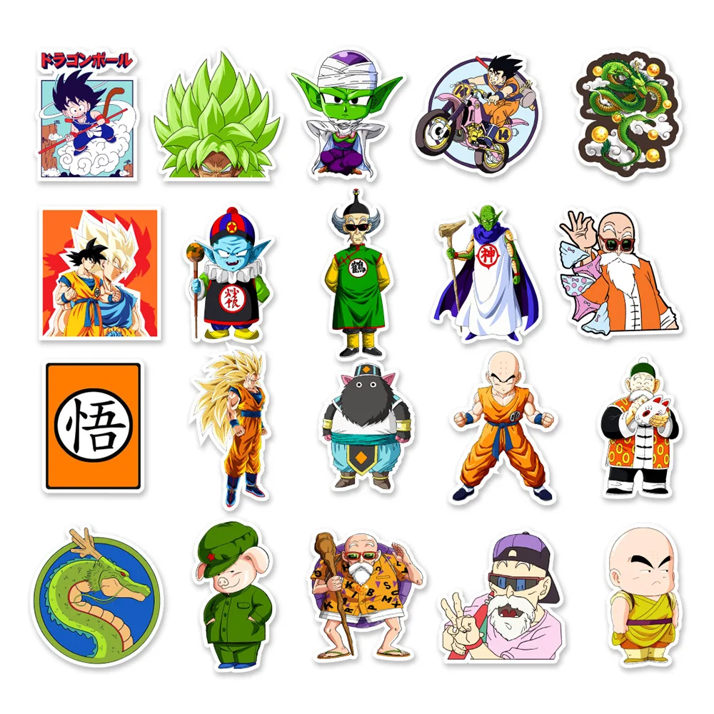 50pcs Anime Dragon Ball GOku Notebook Skateboard Suitcase Water Cup Car Sticker