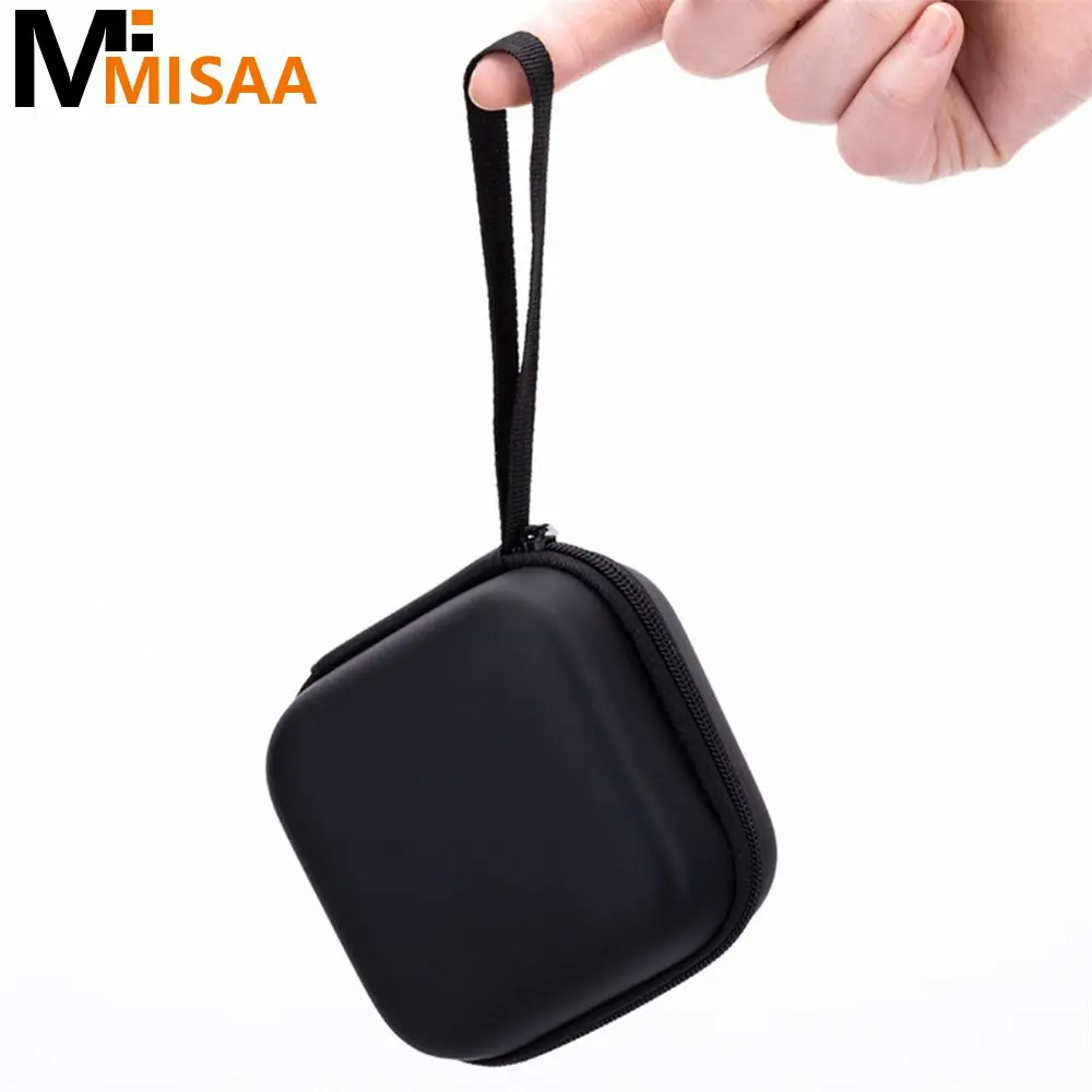 Storage Box Shockproof Convenient Storage Pu Square Headphone Accessories Earphone Storage Box Built-in Grid Portable Black Eva