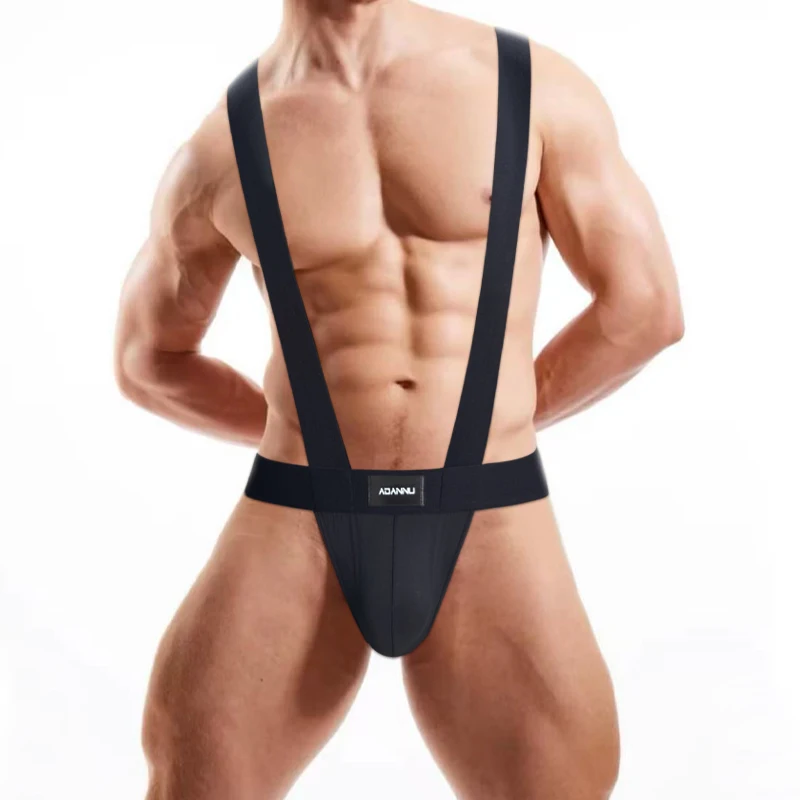 3Pcs Modal Men Underwear Sexy Suspender High-cut Men's Briefs Sissy Bikini Jockstrap Panties Breathable Mens Underpants Briefs