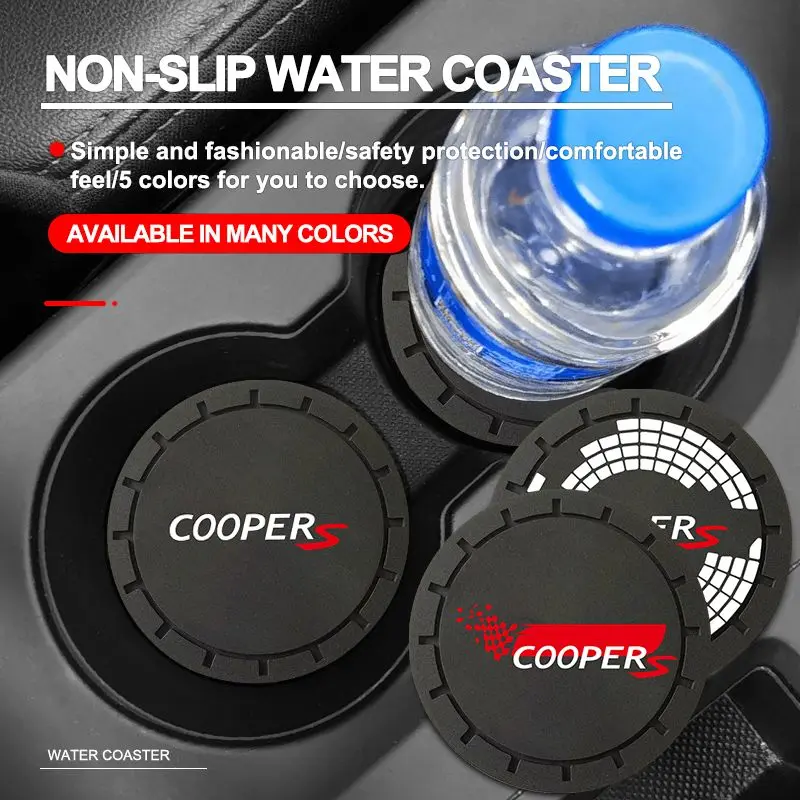 

Car Coaster Water Cup Non-Slip Silica Gel Pad Holder Mat For Mini Cooper S r53 f56 r56 r50 r57 2015 2010 2013 2023 Accessories