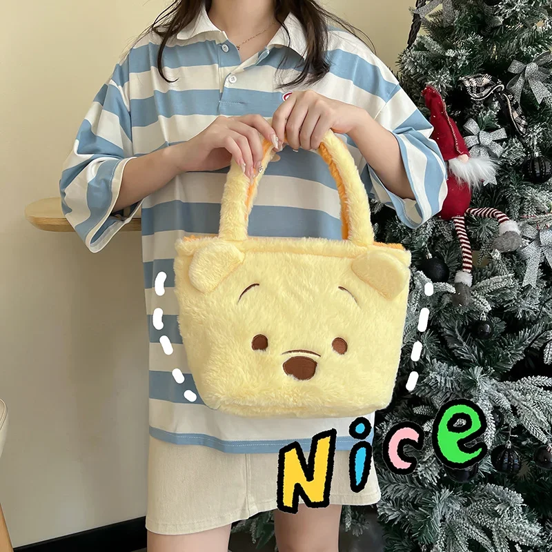 Disney Tigger Pooh Bear Winnie Plush Bag New Fashion Soft Cute Lotso Handbag Double sided Tote Alien Shoulder Bag Women Shopping