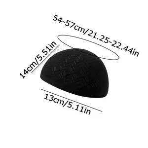 Knitted hat for Muslim men, Tgerkiye style, new hat for males, knitted caps for Saudi white and gray, 2022 National Black and Gray, 2022 cap, 2022 8 Main Sales Chapeu Country - №5