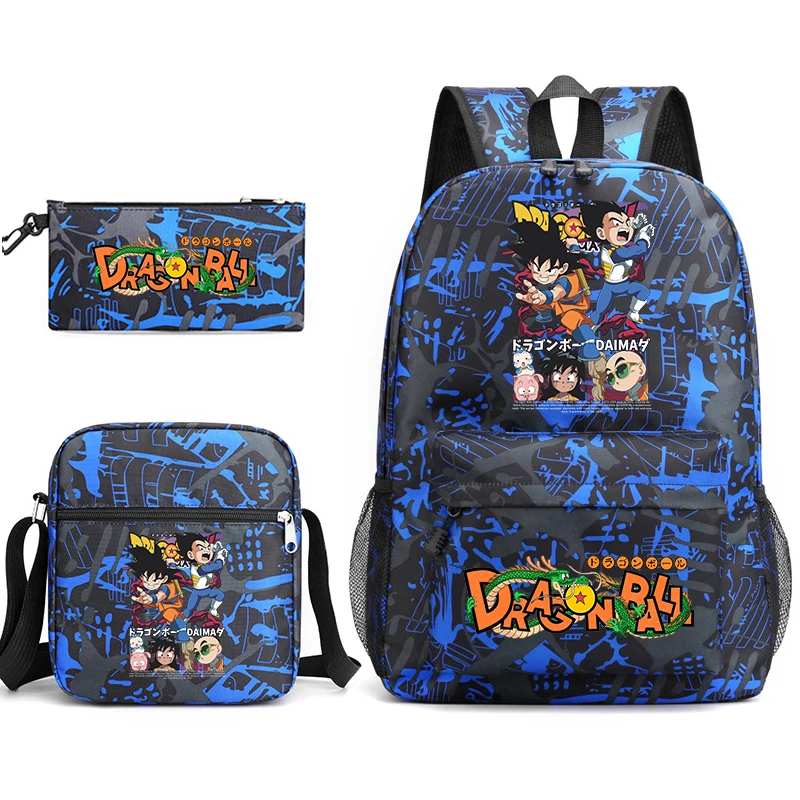 ドラゴンボール-z-バックパックセット-子供用-ティーン向け-ペンシルケース付き-カジュアルスクールバッグ-ショルダーバッグ-アニメプリント