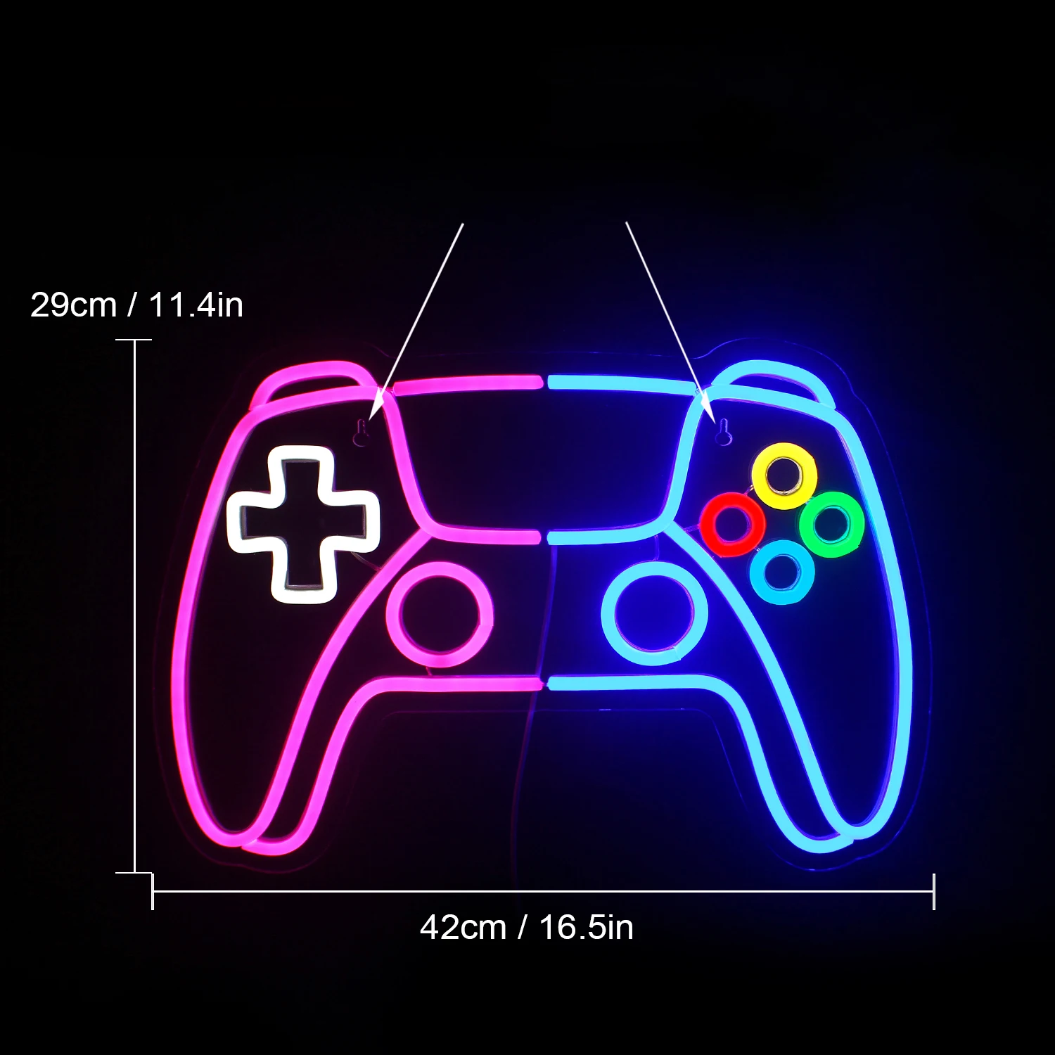 Imagem -04 - Jogo Sinal de Néon para Quarto das Crianças Gamepad Controlador Sinais de Néon Gaming Wall Lights Decoração Decoração da Festa