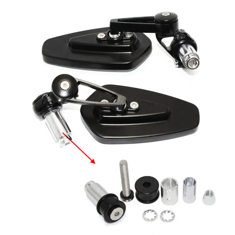 1 Pairs 7/8" Universal Motorcycle Bar End Rearview Mirrors Rear View Handle Side Mirrors Oval Aluminum for Suzuki Honda Yamaha image 5