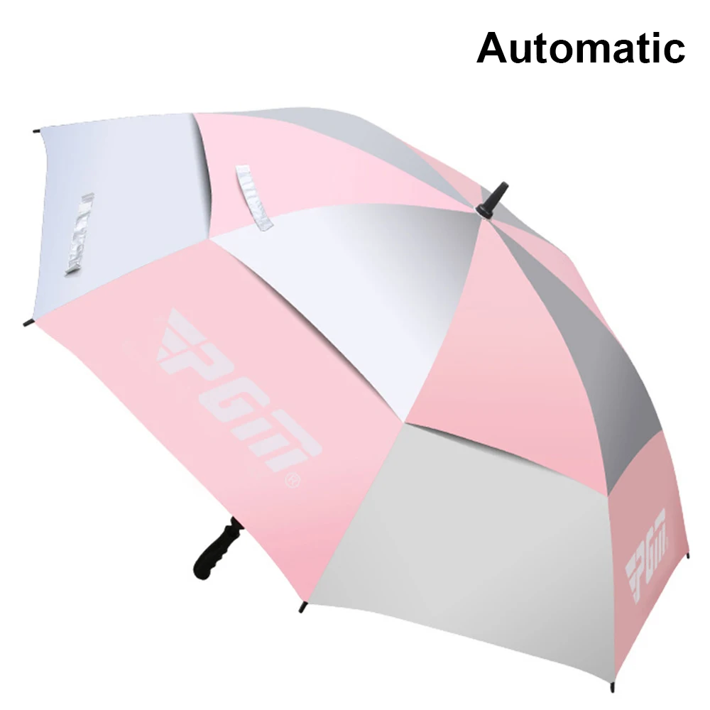 pgm-ゴルフエクストララージダブルレイヤー傘、手動、自動、日焼け止め、安全鋼シャフト、日焼け止め傘
