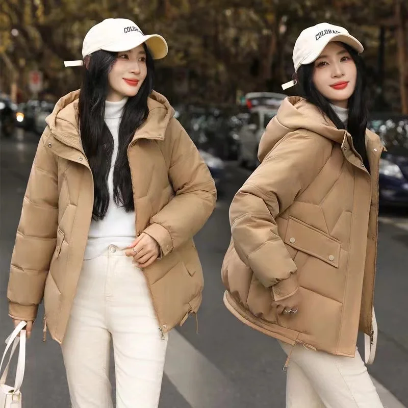 2024 New Women Jacket Winter Parkas Students Hooded Down Cotton Jackets Ladies Casual Warm Short Coat Female Overcoat Outwear