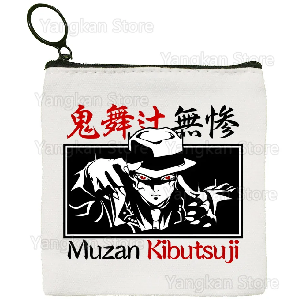 Nezuko Tanjirou Kamado Cute Solid Color Canvas Coin Purse Small Fresh New Zipper Key Bag Hand Gift Bag