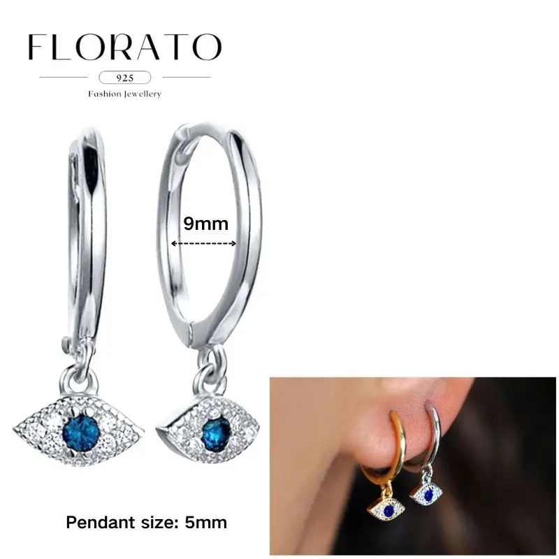 Women's 925 Sterling Silver Evil Eye Zircon Earrings