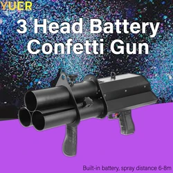 3 Head Electric confetti cannon gun DJ fireworks birthday wedding Ktv handheld machine stage atmosphere petal paper equipment