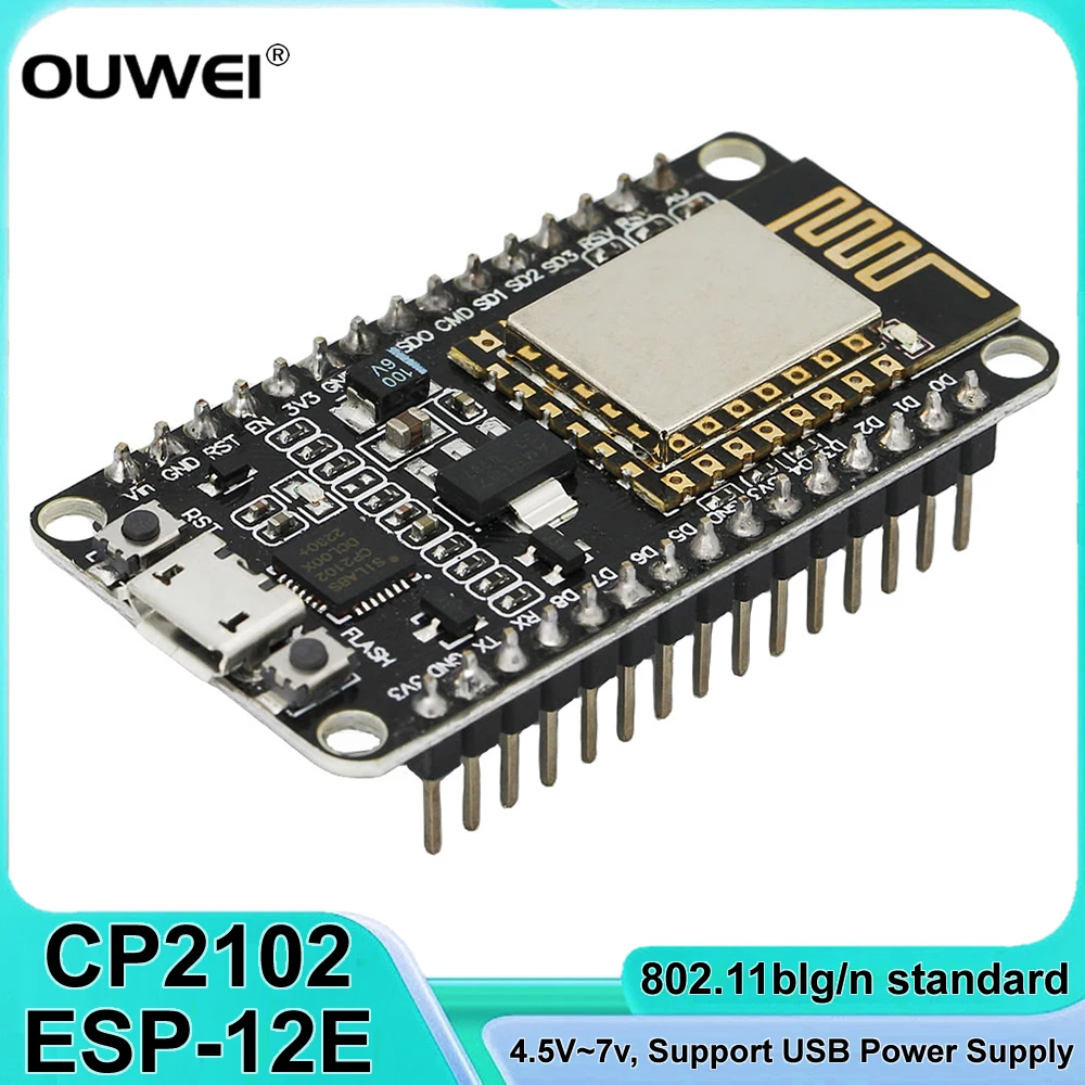 ESP8266 NodeMCU CP2102 ESP-12E Lua WiFi Module Internet of Things Development Board Compatible with Arduino IDE/Micropython