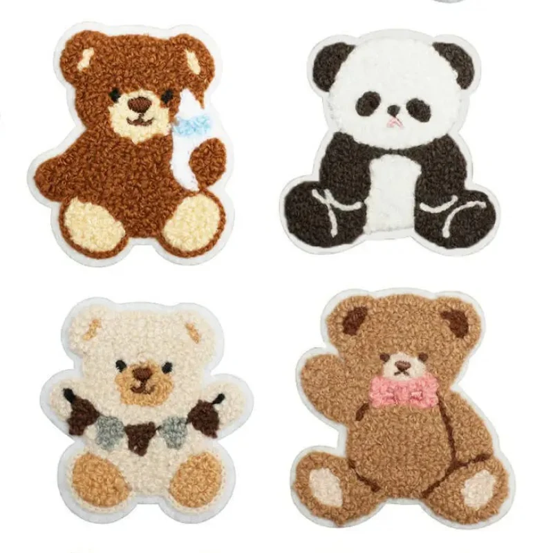 

Cute Teddy Bear Embroidery Cloth Patch Multifunctional Towel New Embroidery Panda Patch Package Embroidery Label Ironing
