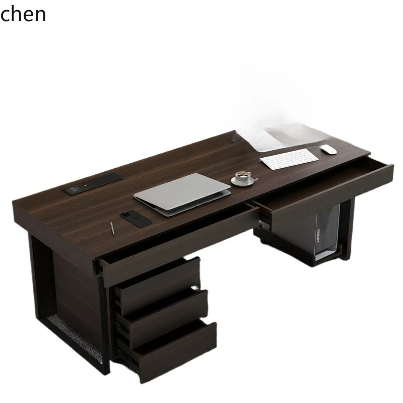 HT desk home multi-function computer desk modern simple high-end solid wood combination