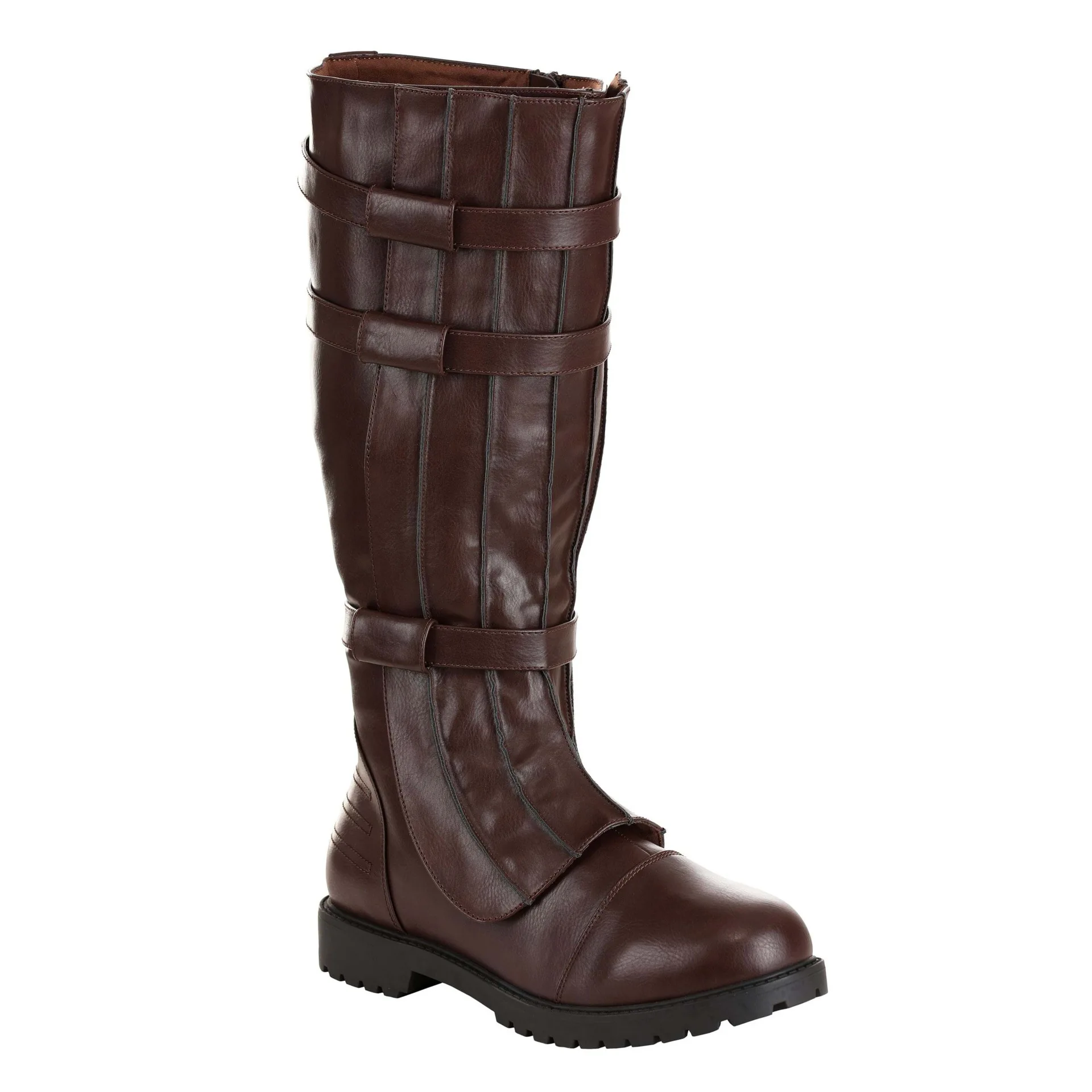 Renaissance Ritter Stiefel mit Schnalle Halloween Cosplay Kostüm Schuhe PU-Leder Piratenstiefel mit Rundem Kopf und Niedrigem Absatz 2026 – Detail 3