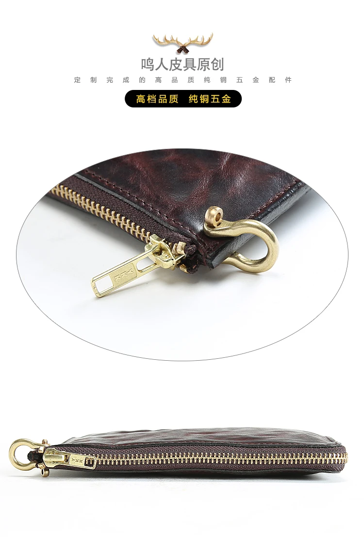 simple designer genuine leather men's women's clutch bag fashion vintage high quality real cow leather ID multi-card wallet