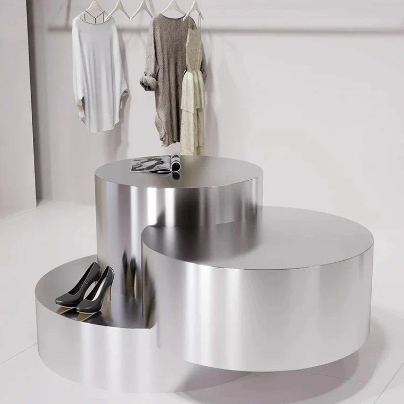 

A Stainless steel flower men's and women's clothing store shoe bag jewelry ornament display rack water table display stand