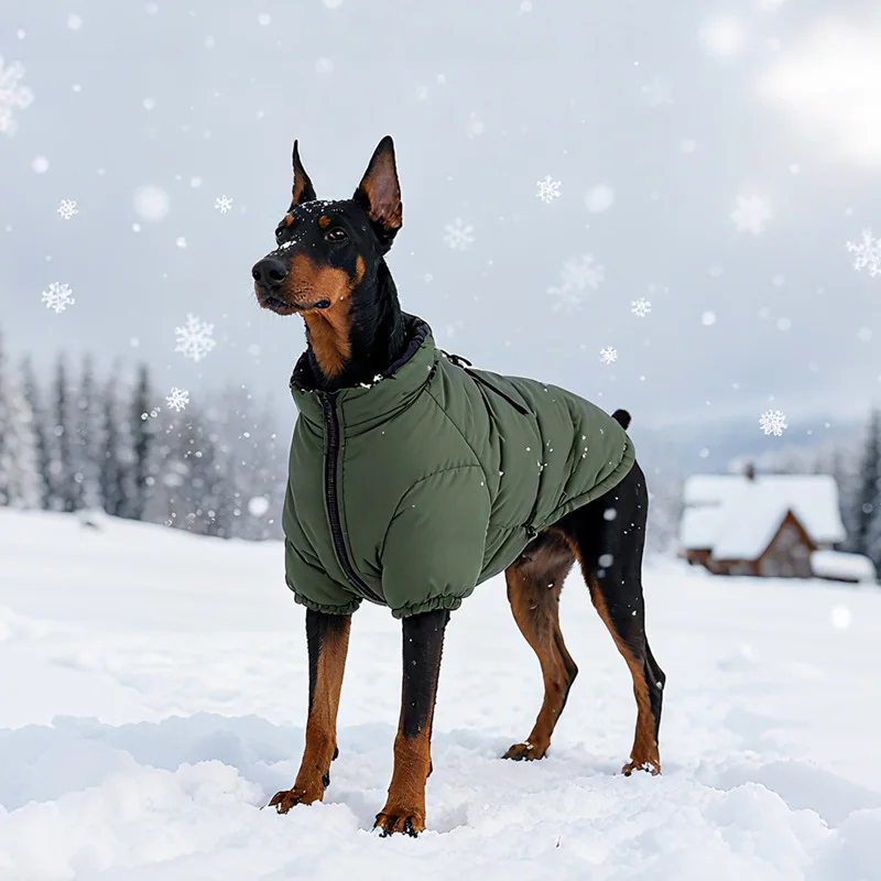 Clothes for Big Dog Coat Waterproof Autumn Winter Warm Large Doberman Vest Thicken Pet Accessories Bulldog Labrador Outfits Bed