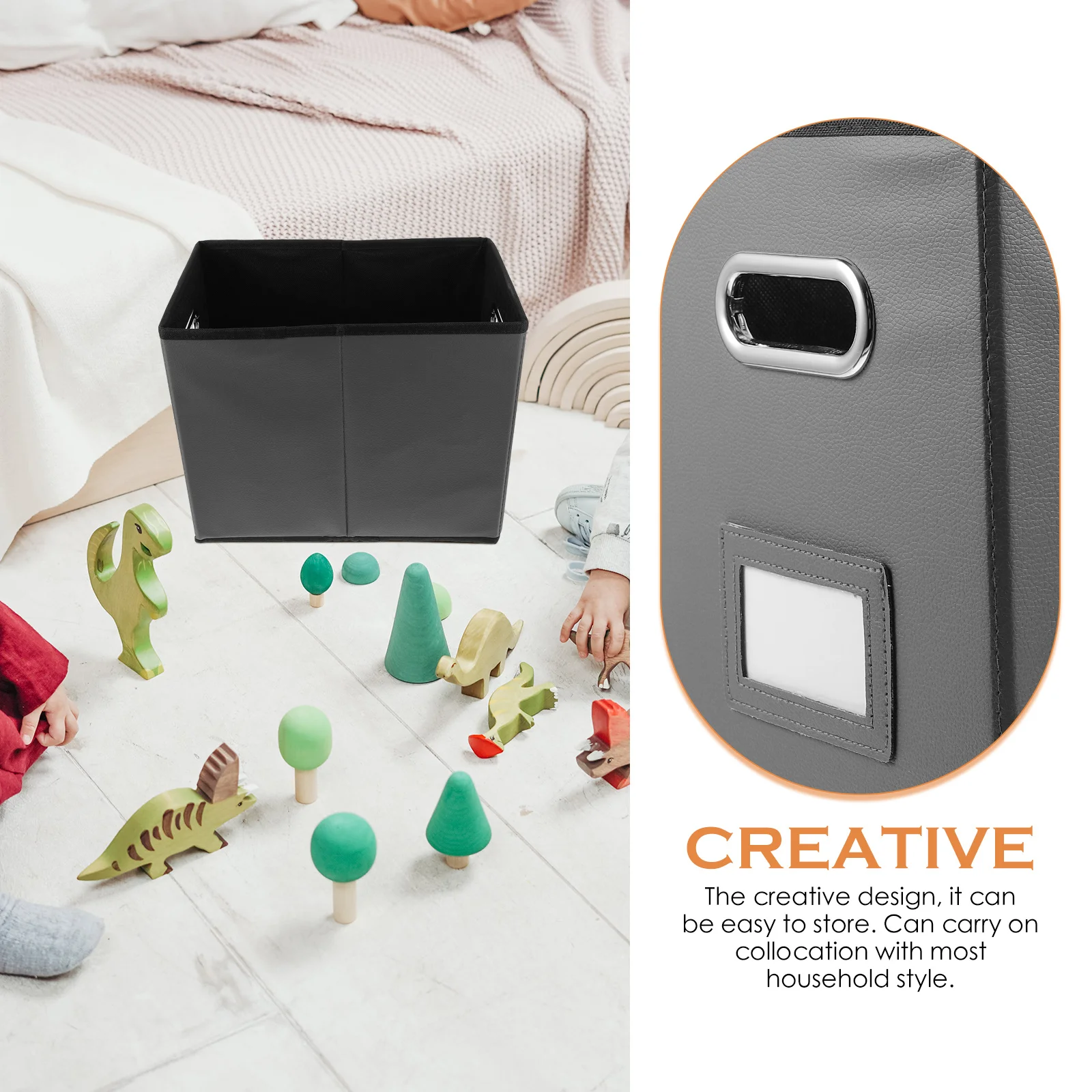 

File Organizer Storage Box Sundries Basket Double Handles Multi-Purpose Simple Storage Box Home Use Organizer Sundries Basket