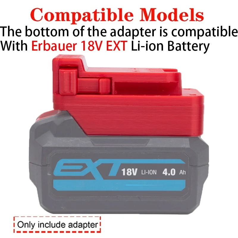 Adapter/Converter for Milwaukee 18V tools to Erbauer 18V EXT Li-ion Battery Adapter Power Tool Accessories