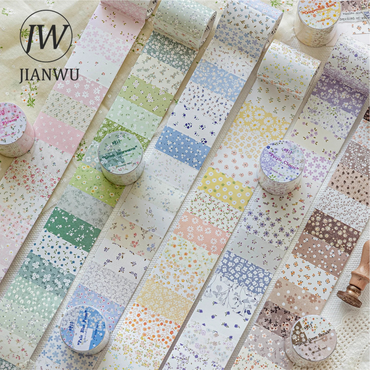 

JIANWU 50 мм * 200 см цветочная коллекция серии винтажный цветок пейзажный материал лента для коллажа для скрапбукинга креативный журнал канцелярские принадлежности