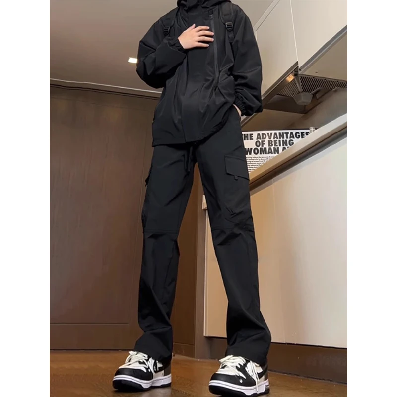 

Waterproof Windproof Hiking Trousers Men's Large ket Outdoor Workwear Straight Leg Mountain Climbing Pants Youth Sle