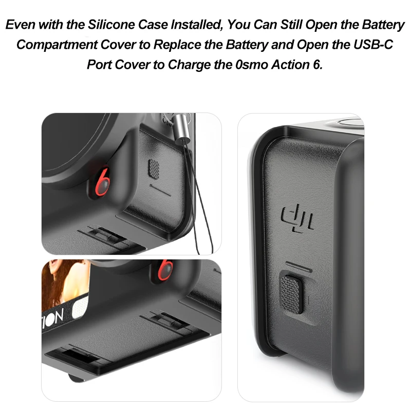 Case for DJI Osmo Action 6 Silicone Cover With Lens Protective Cap Anti-scratch Protector Shell Accessories